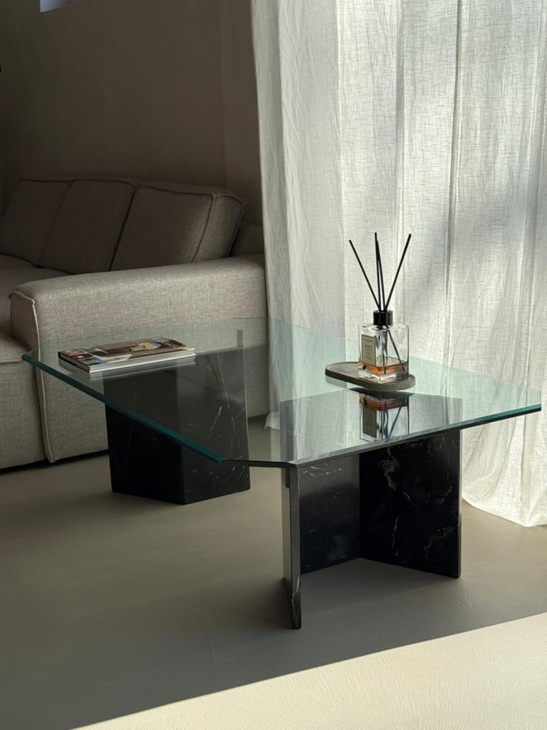 Italiaans design salontagel - cippolino undulata marmer, Ophalen, 100 tot 150 cm, 50 tot 100 cm, Minder dan 50 cm