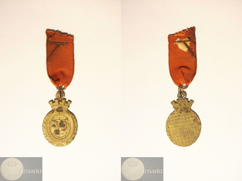 Draagpenning 1874 '25-Jarig Regeringsjubileum Willem III', Ophalen of Verzenden, Overige materialen, Nederland
