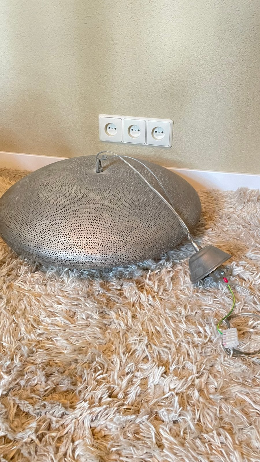 Oosterse hanglamp - zilverkleurig metaal, Ophalen, Gebruikt, Metaal