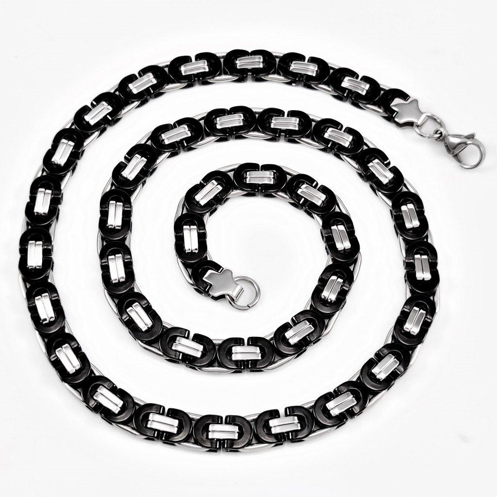 60cm x 8,5mm Heren Koningsketting Platte Schakelketting, Sieraden, Tassen en Uiterlijk, Kettingen, Overige materialen, Birgitta-Gracht 33, 6465 EL Kerkrade, Nederland