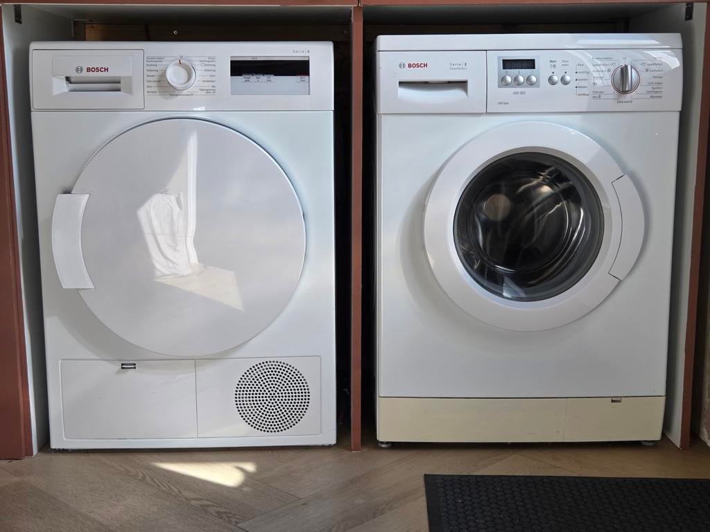 Warmtepompdroger Serie 4 & wasmachine Serie 2 (BOSCH), Witgoed en Apparatuur, Ophalen, 6 tot 8 kg, Gebruikt, Minder dan 85 cm