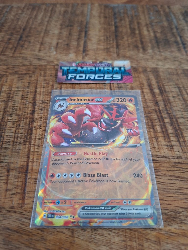 Pokemon – Incineroar ex (TEF 034/162) – Temporal Forces, Ophalen of Verzenden, Nieuw, Losse kaart, Foil