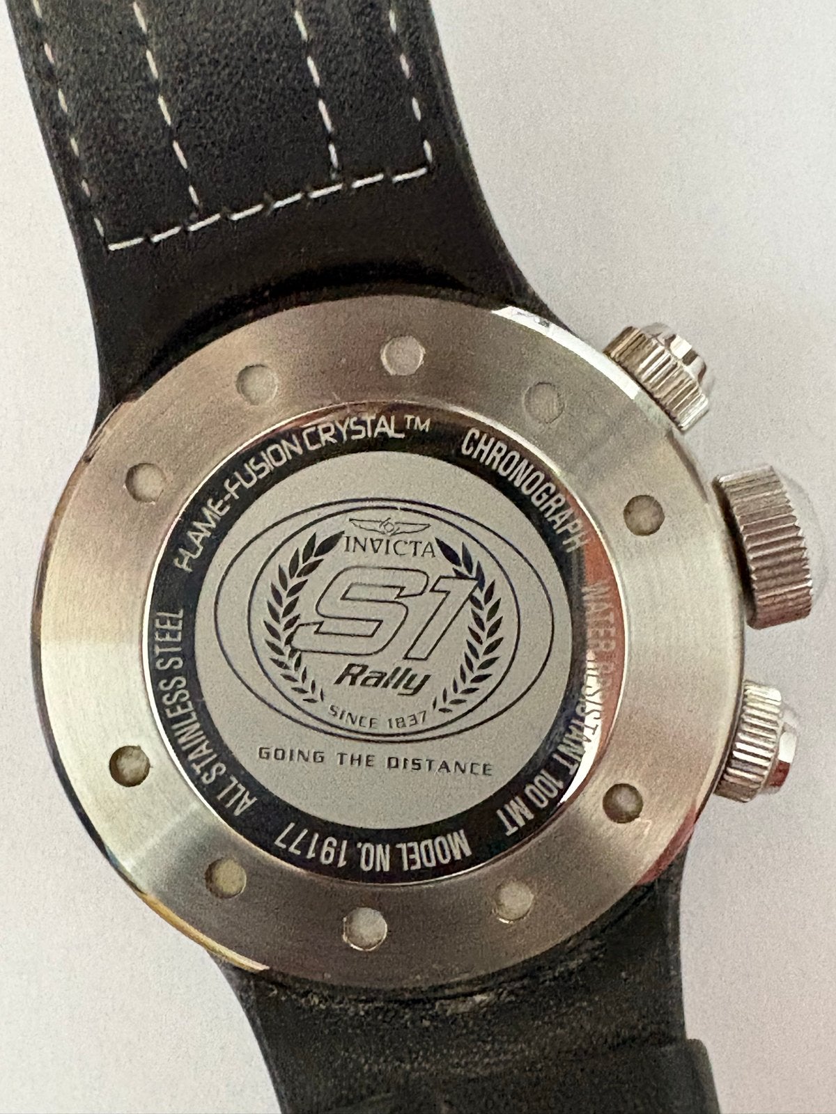 Invicta S1 Rally Chronograaf Herenhorloge Model 19177, Sieraden, Tassen en Uiterlijk, Horloges | Heren, Overige merken, Leer, Staal
