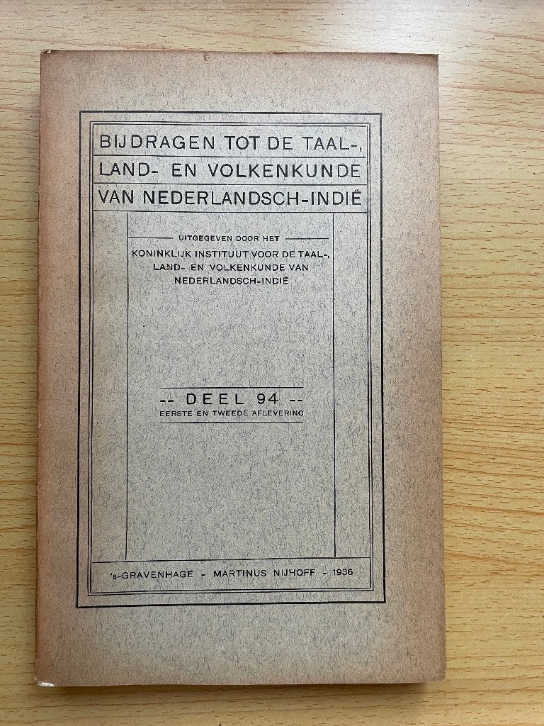Bijdragen tot de Taal-, Land- en Volkenkunde van N.-Indië 94, Ophalen of Verzenden, Gelezen, Diverse auteurs