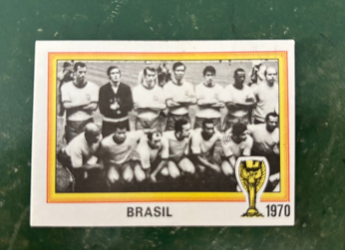 Panini plaatje WK 78 Historie team Brazilie WK 1970 Pele, Ophalen of Verzenden