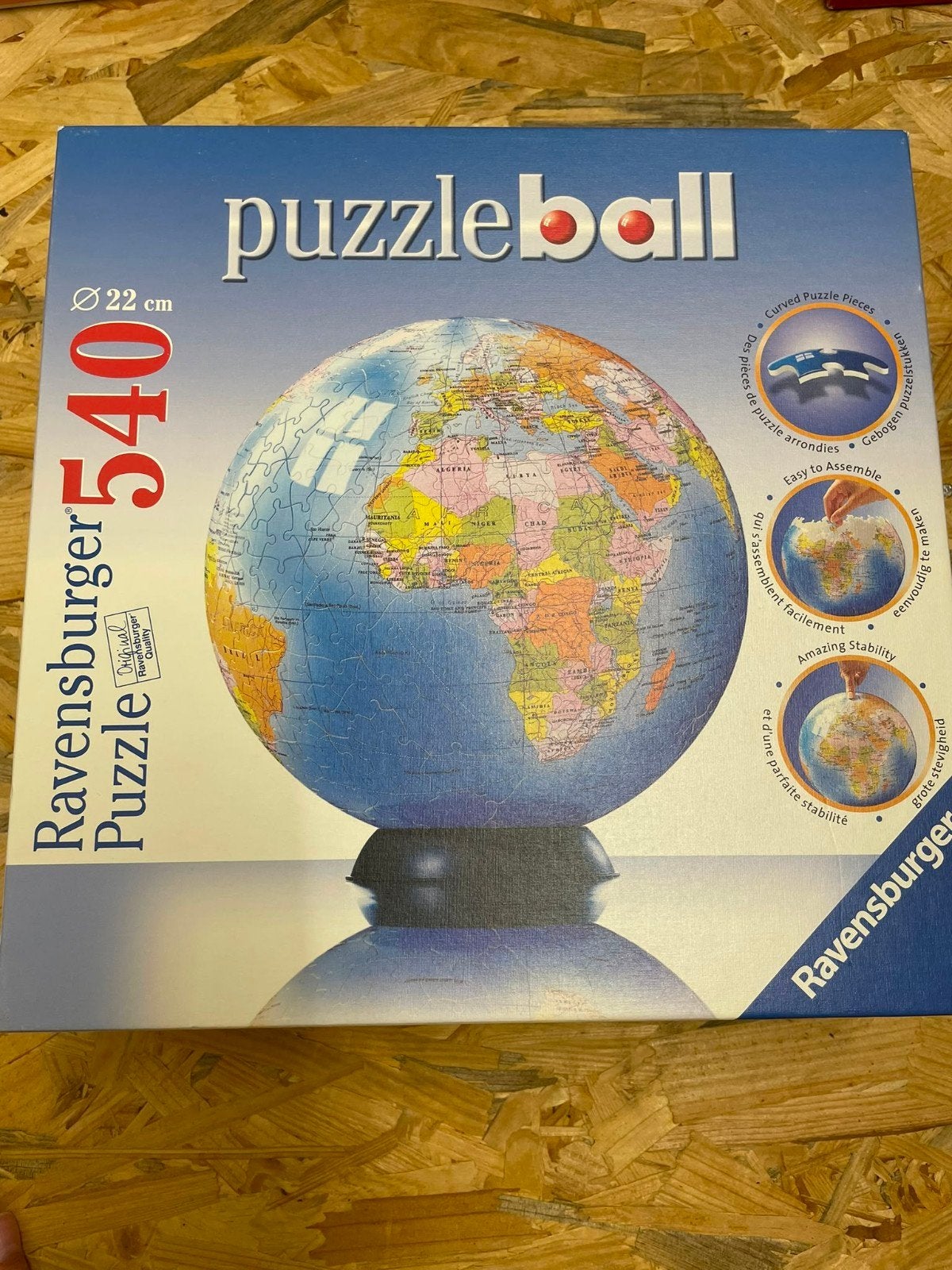 Ravensburger Puzzleball Wereldbol 540 stukjes Ø 22 cm, Ophalen, 500 t/m 1500 stukjes, Gebruikt, Rubik's of 3D-puzzel