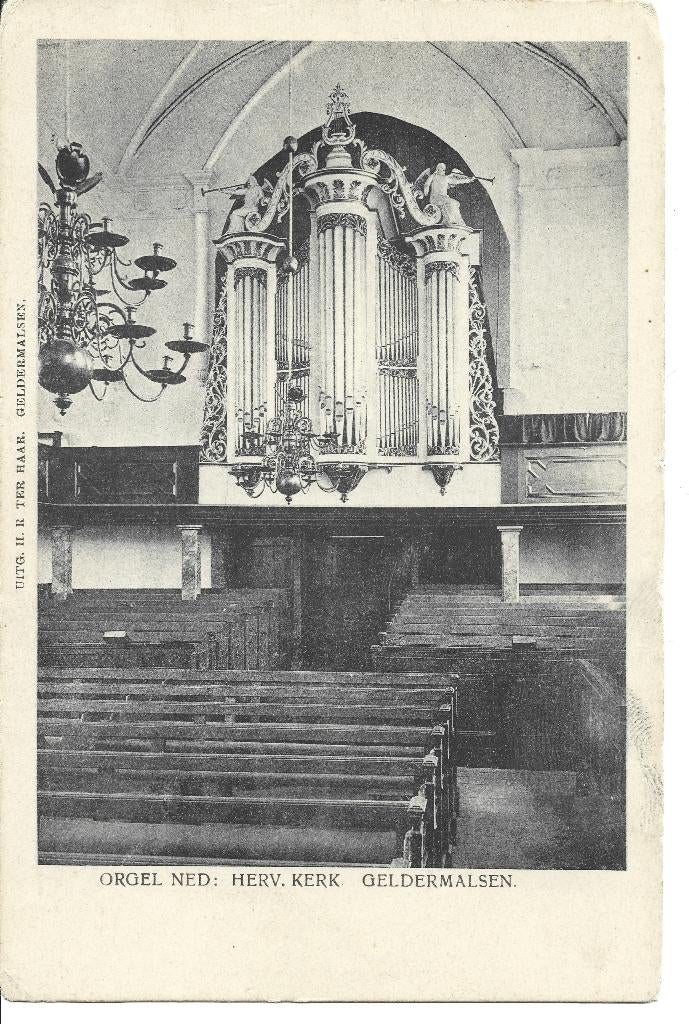 Geldermalsen interieur Ned Herv Kerk orgel, Ophalen of Verzenden, Voor 1920, Ongelopen, Gelderland