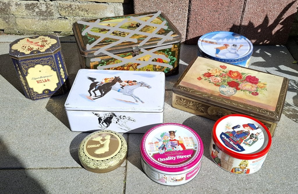 Verzameling (brocante) blikken, Ophalen of Verzenden, Gebruikt, Overige, Overige merken