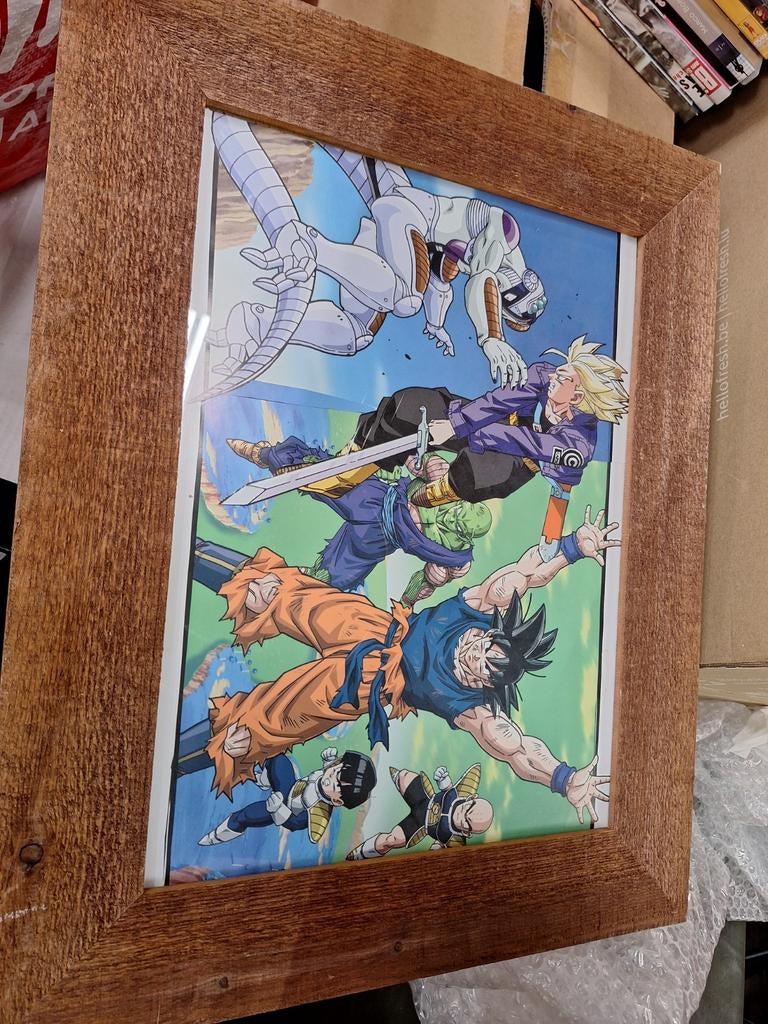 Dragon Ball Z ingelijste poster - Goku, Frieza, Trunks, Ophalen of Verzenden, Zo goed als nieuw