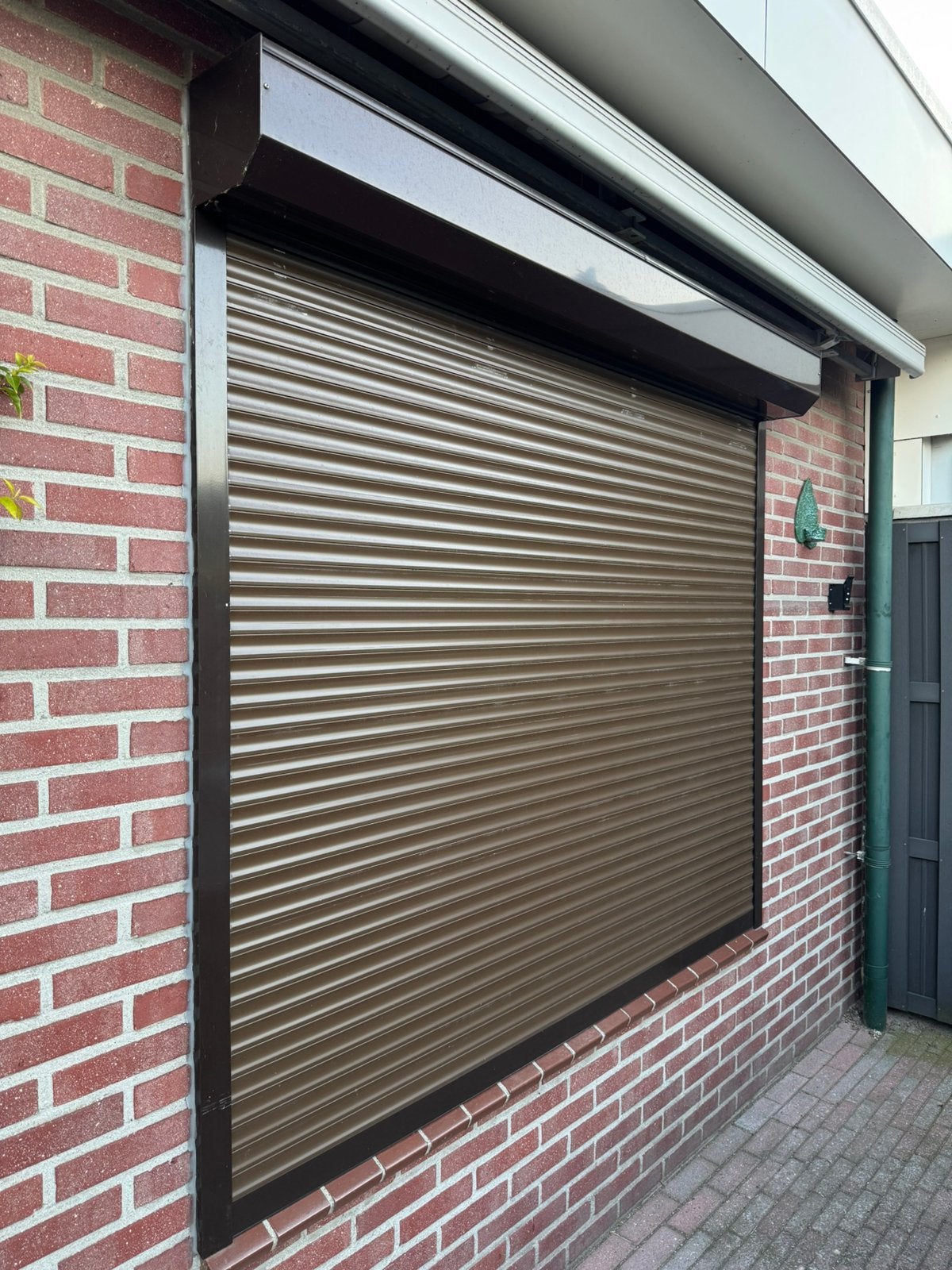 Elektrisch Rolluik bxh 195,5x174cm, Ophalen, Bruin, 150 tot 200 cm, Zo goed als nieuw