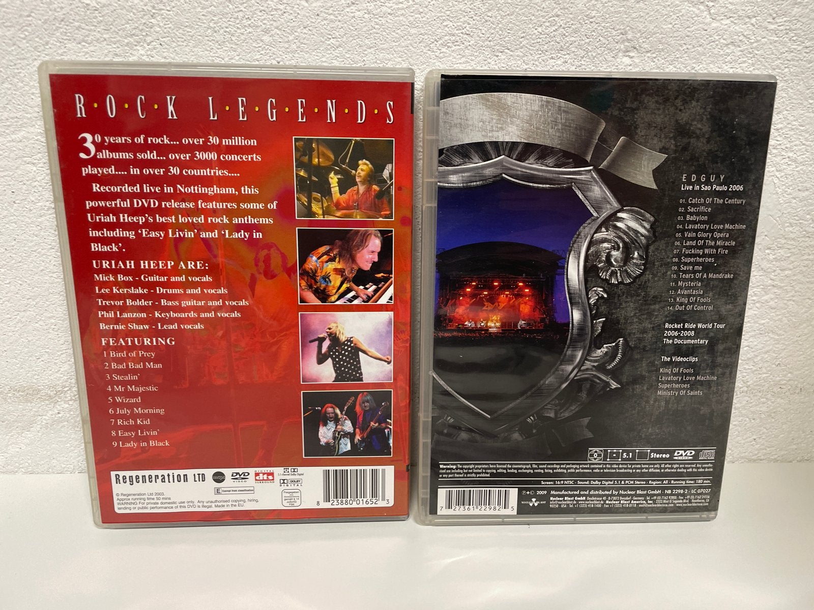 Uriah Heep & Edguy DVD's - Rock Legends & F***ing With F***, Engels, Ophalen of Verzenden, Concert, Vanaf 12 jaar