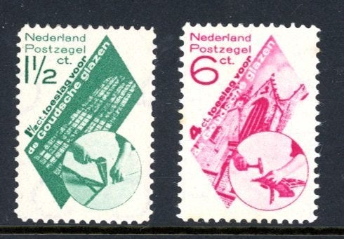 Goudse glazen, NVPH 238-239, ongebruikt, Postzegels en Munten, Postzegels | Nederland, Ophalen of Verzenden, T/m 1940, Postfris