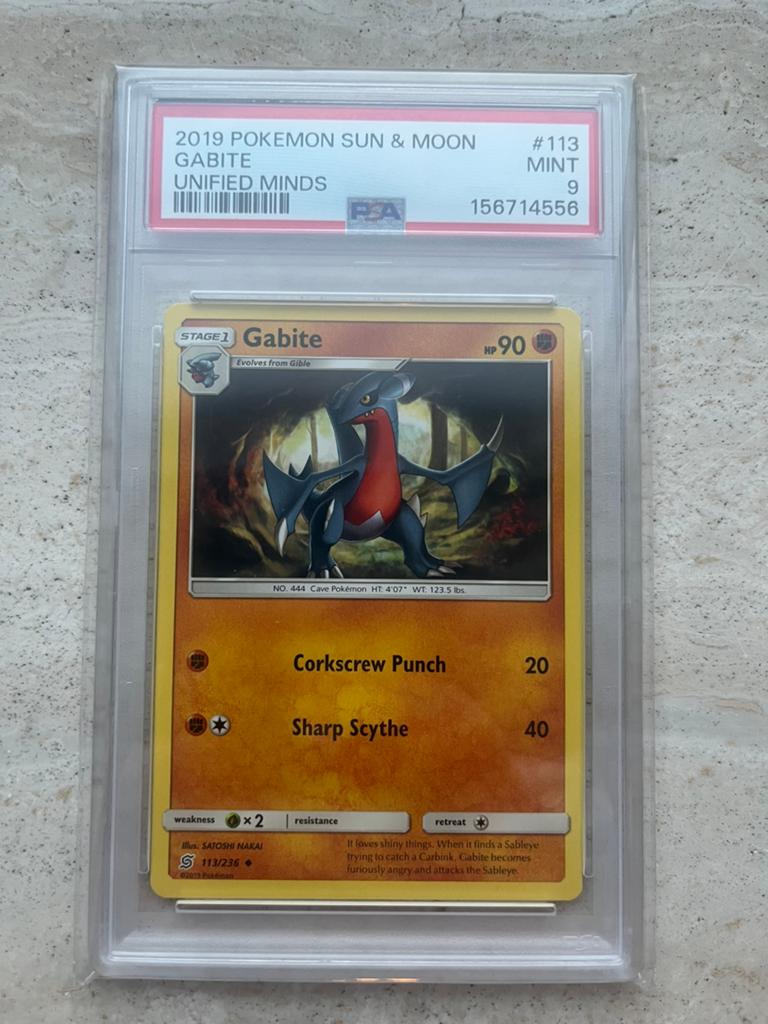 Gabite PSA 9 | Pokemon Sun & Moon 2019, Ophalen of Verzenden, Zo goed als nieuw