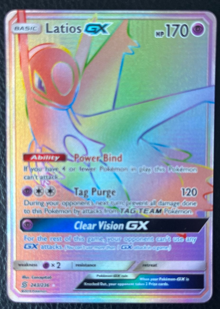 Latios GX Rainbow 243/236, Ophalen, Zo goed als nieuw, Losse kaart, Foil