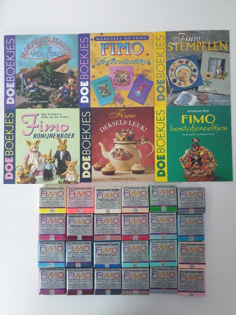 24x Fimo Klei + Doe-hobby Boekjes (6 stuks) _ Set B, Hobby en Vrije tijd, Nieuw, Ophalen of Verzenden, Overige materialen, Overige merken