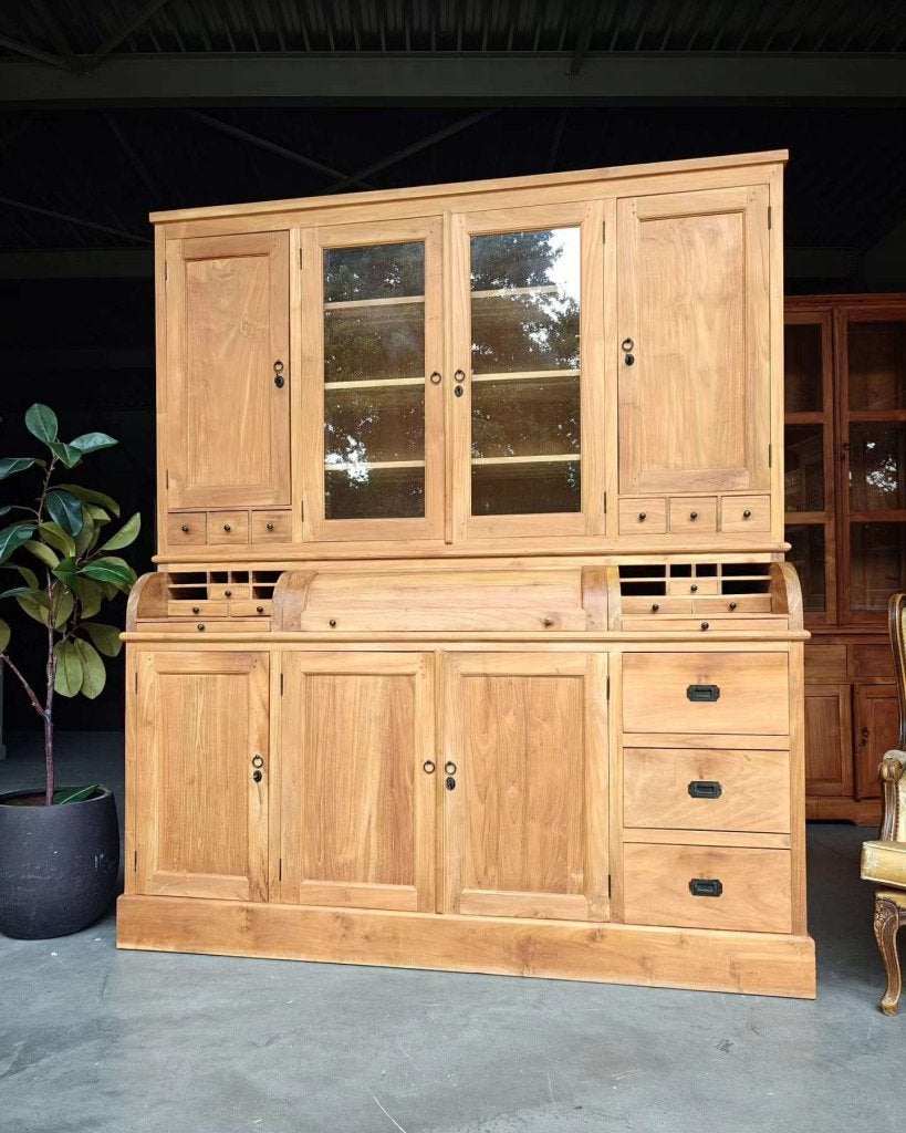 Unieke grutterskast met dichte deuren | Apothekerskast #7756, Huis en Inrichting, Glas, -, 200 cm of meer, -