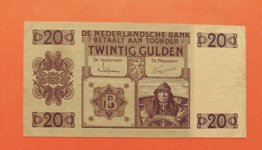 Bankbiljet 20 gld. 1931 Stuurman (roerganger) cat.PL50.b2, Verzenden, 25 gulden, Los biljet
