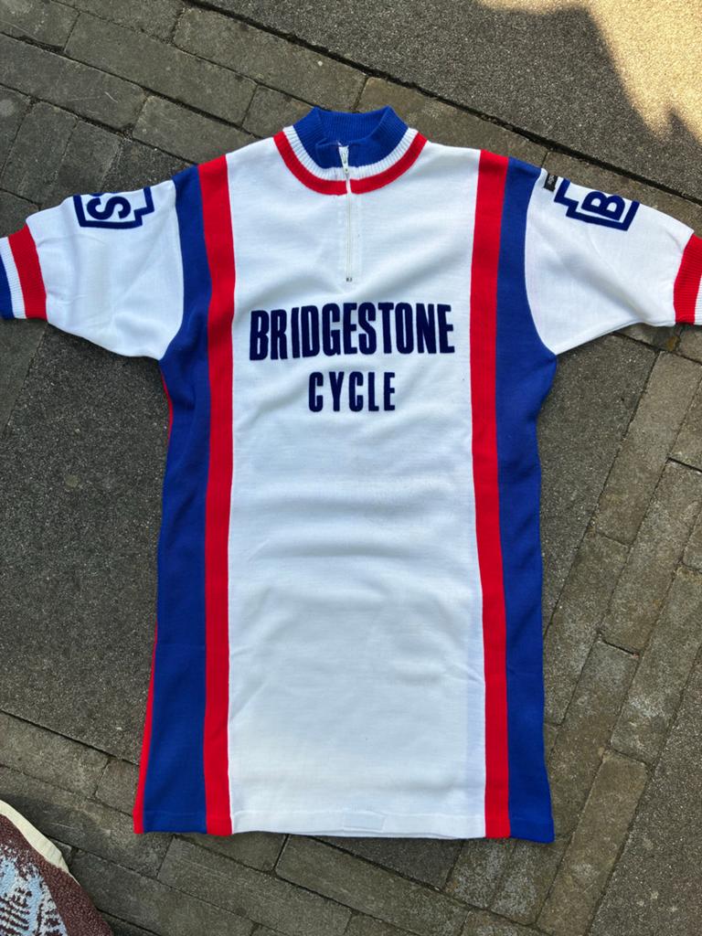 Vintage Bridgestone Cycle Wielershirt Jaren '80, Sport en Fitness, Ophalen of Verzenden, Gebruikt, Kleding