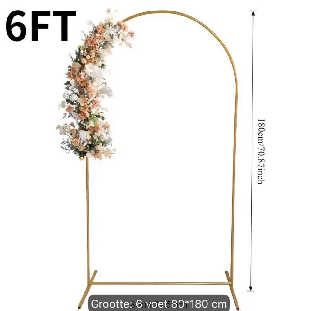 Gouden metalen boog voor feestdecoratie (180cm), Ophalen of Verzenden, Zo goed als nieuw, Versiering, Geboorte of Huwelijk