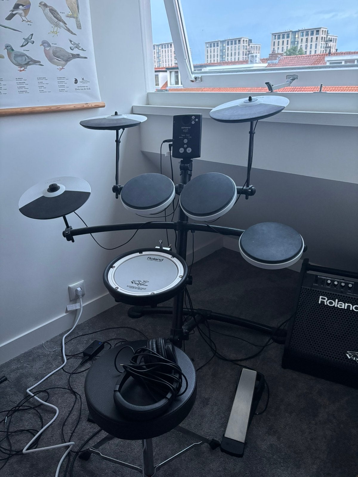 Roland V-Drums Elektronisch Drumstel met Versterker, Muziek en Instrumenten, Drumstellen en Slagwerk, Ophalen, Zo goed als nieuw