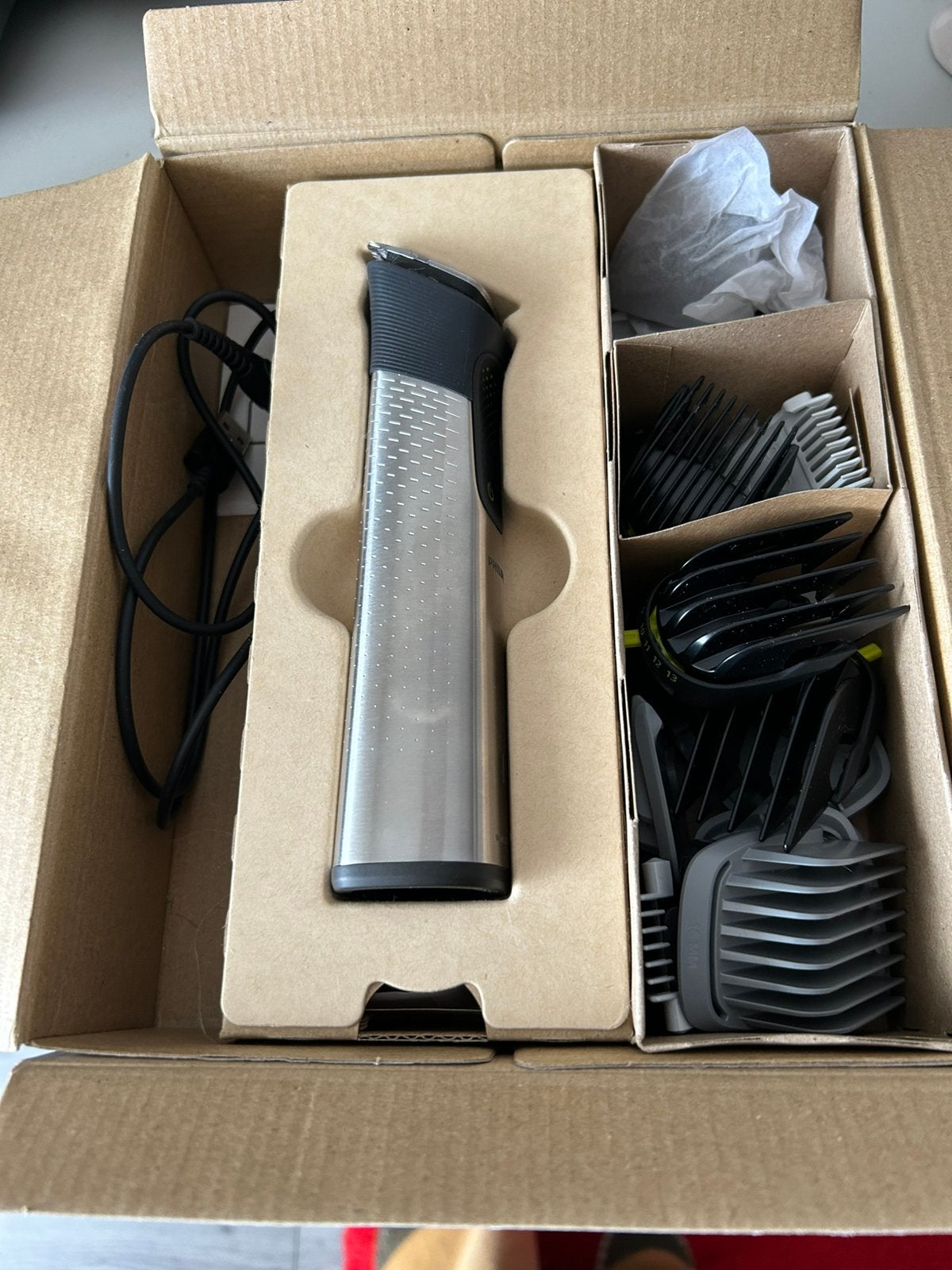 Philips All-in-One Trimmer MG9555/15 Series 9000, Ophalen of Verzenden, Gebruikt, Scheren en Epileren