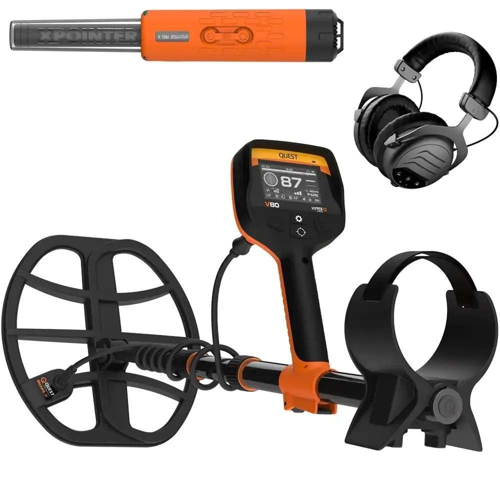 Quest V80 metaaldetector + gratis XPointer Max pinpointer, Overige merken, Meer dan 30 cm, Nieuw, De Buorren 114, 8408 HP Lippenhuizen