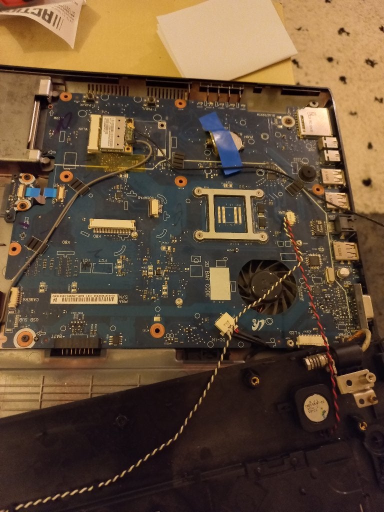 Samsung laptop R519 moederbord  processor + koeling ongetest, Ophalen, Gebruikt, Intel, DDR2