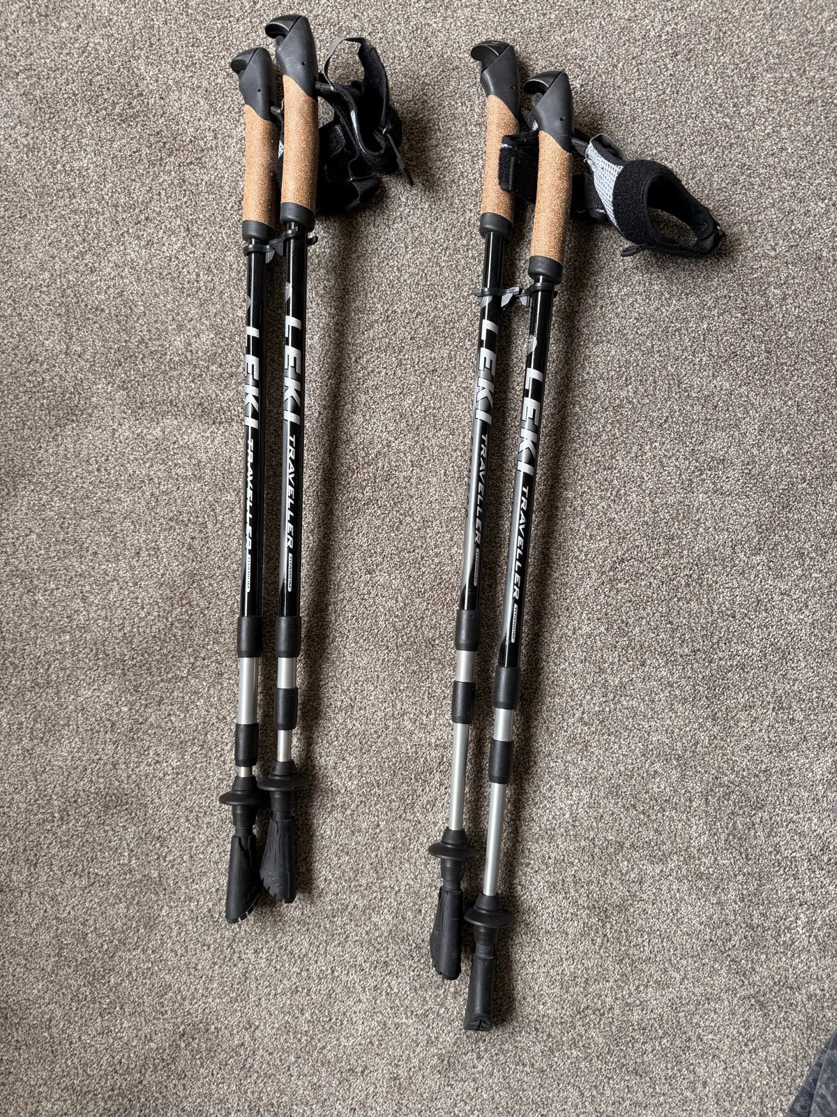 2 paar Leki Nordic Walking Stokken, Sport en Fitness, Ophalen, Gebruikt, Wandelstok
