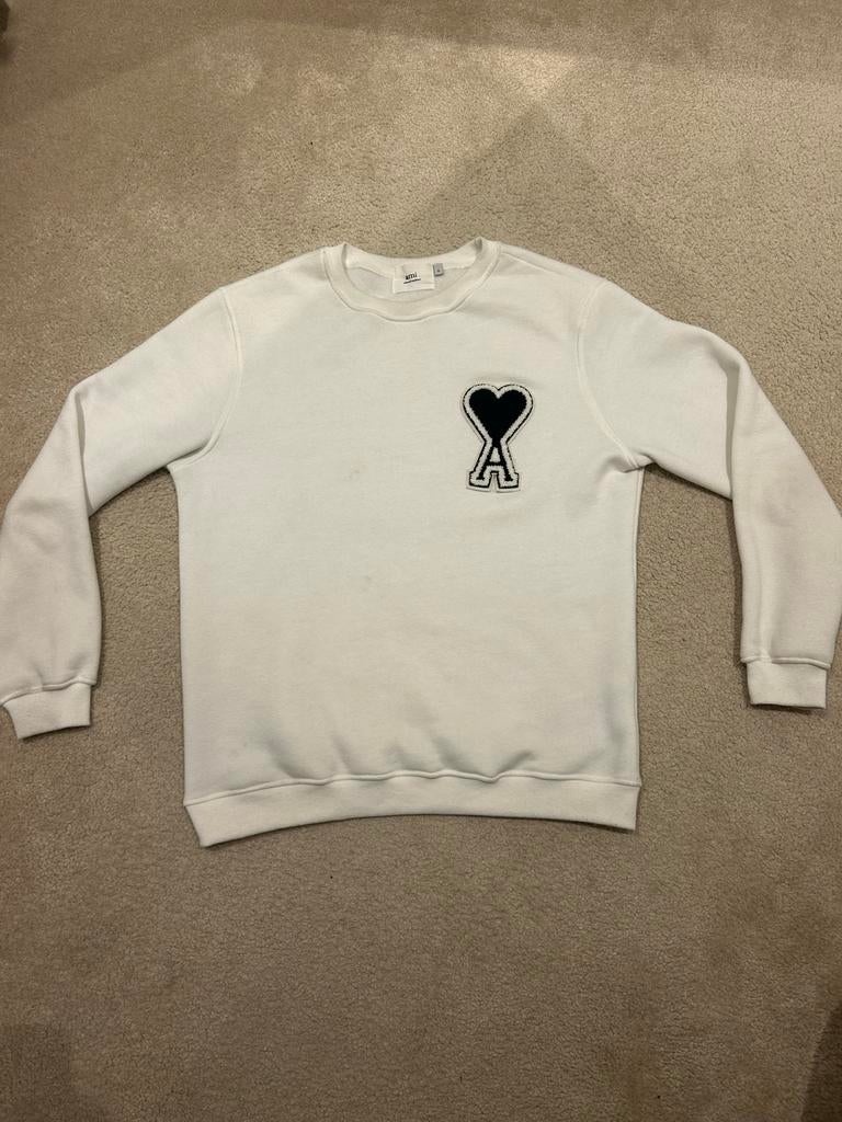 Ami Paris sweater wit/zwart, Ophalen of Verzenden, Zo goed als nieuw, Maat 46 (S) of kleiner, Wit