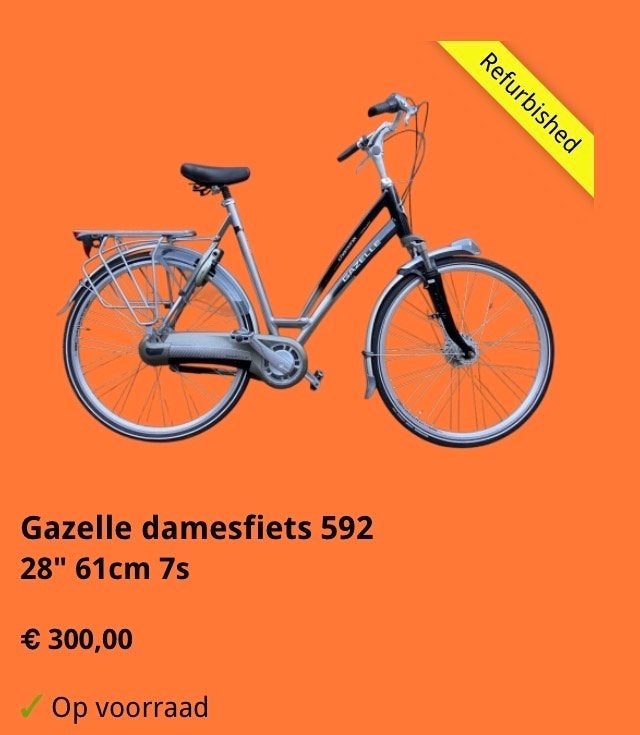 Gazelle damesfiets 592 - 28 inch, 61cm, 7 versnellingen, Ophalen, Oldenzaal, 56 cm of meer, Zo goed als nieuw