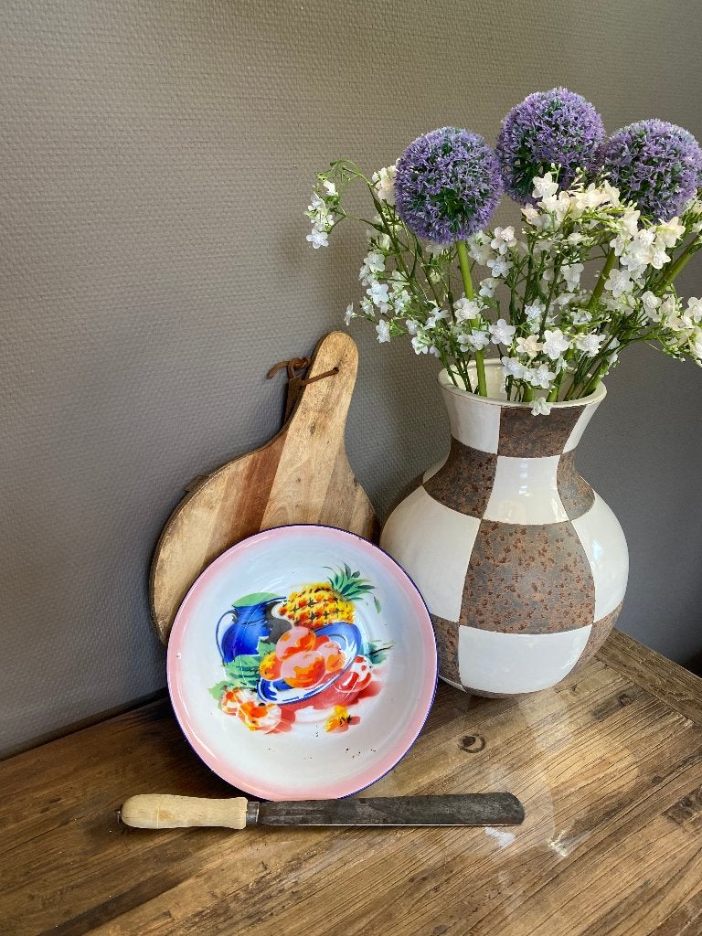 Brocante, vintage emaille schaal - Lucky Elephant - China, Ophalen of Verzenden