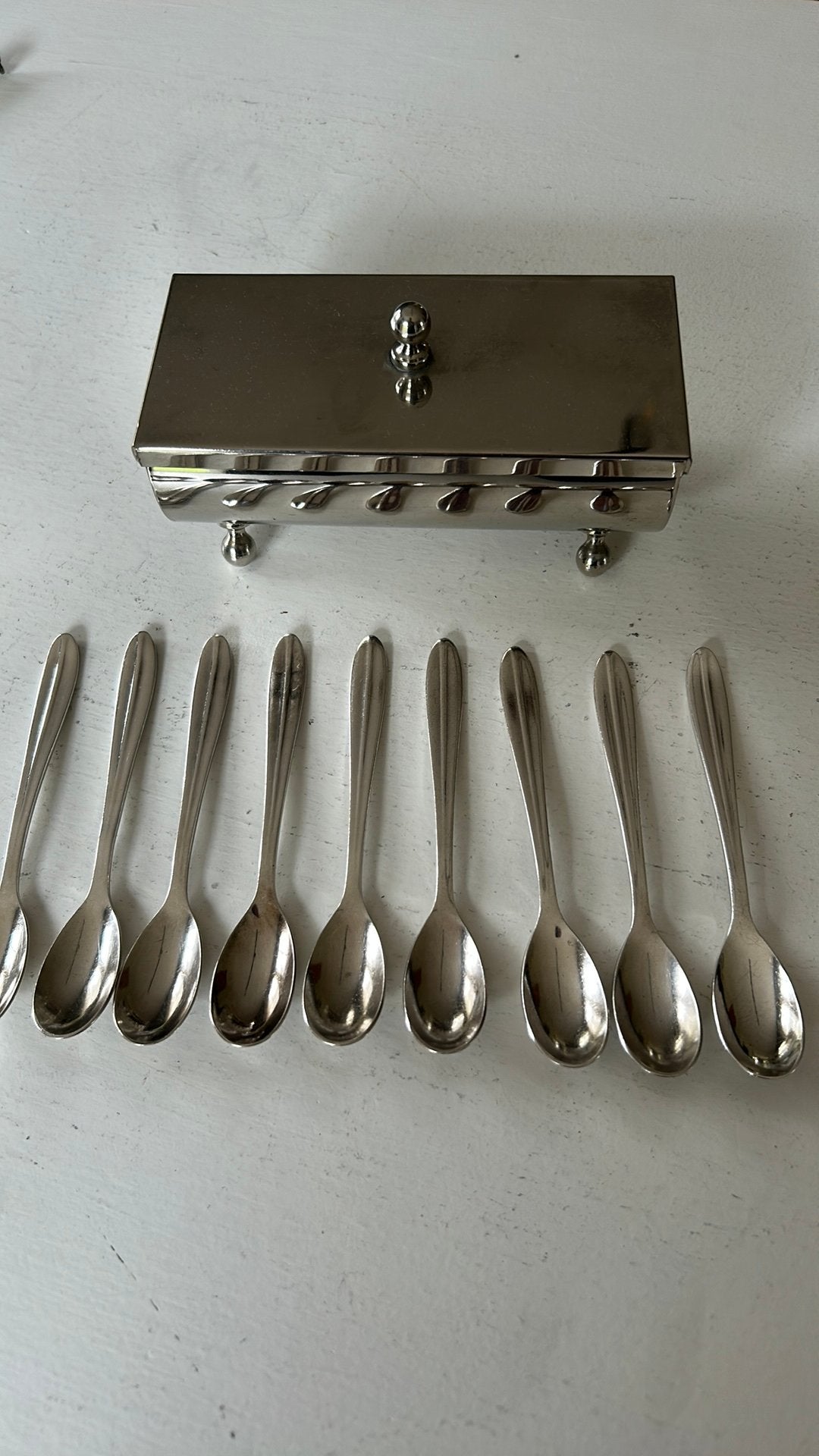 Theelepeldoos met lepeltjes, Ophalen of Verzenden