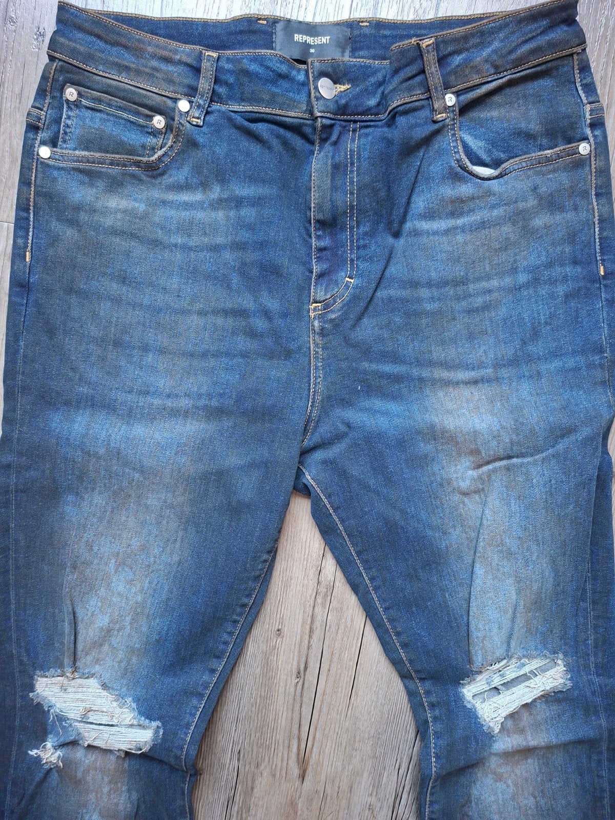 REPRESENT Destroyer slimfit jeans W36 L34, W36 - W38 (confectie 52/54), Blauw, Nieuw, Ophalen of Verzenden