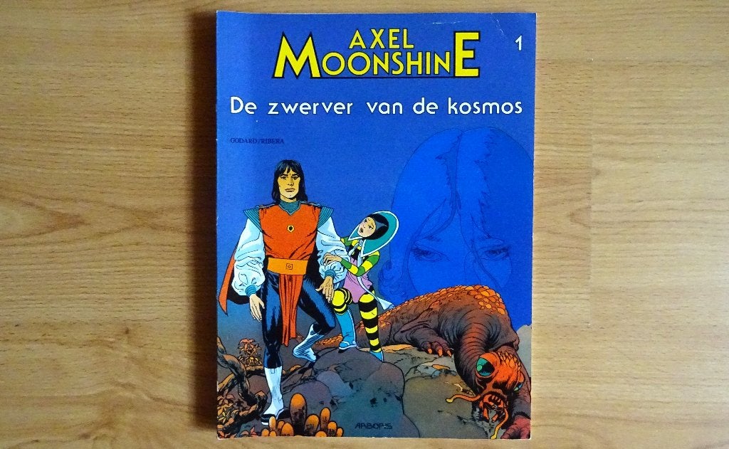 Axel Moonshine 1, de zwerver van de kosmos, Eén stripboek, Ophalen of Verzenden, Gelezen