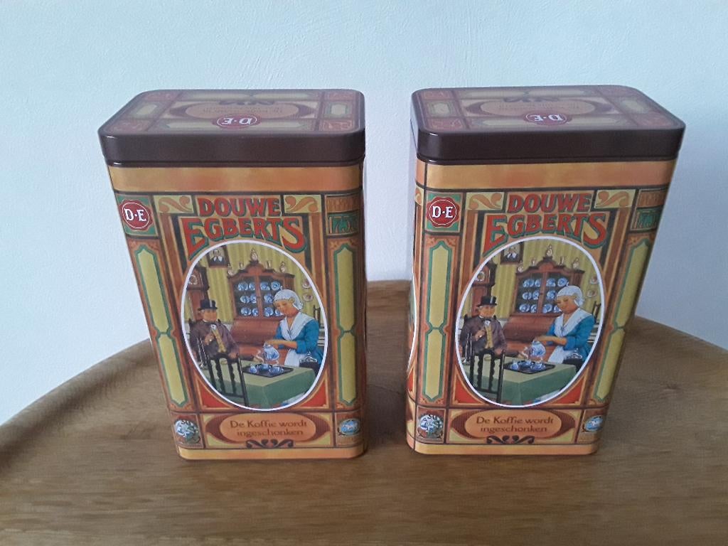 2 blikken D.E., Verzamelen, Blikken, Ophalen of Verzenden, Zo goed als nieuw, Koffie, Douwe Egberts