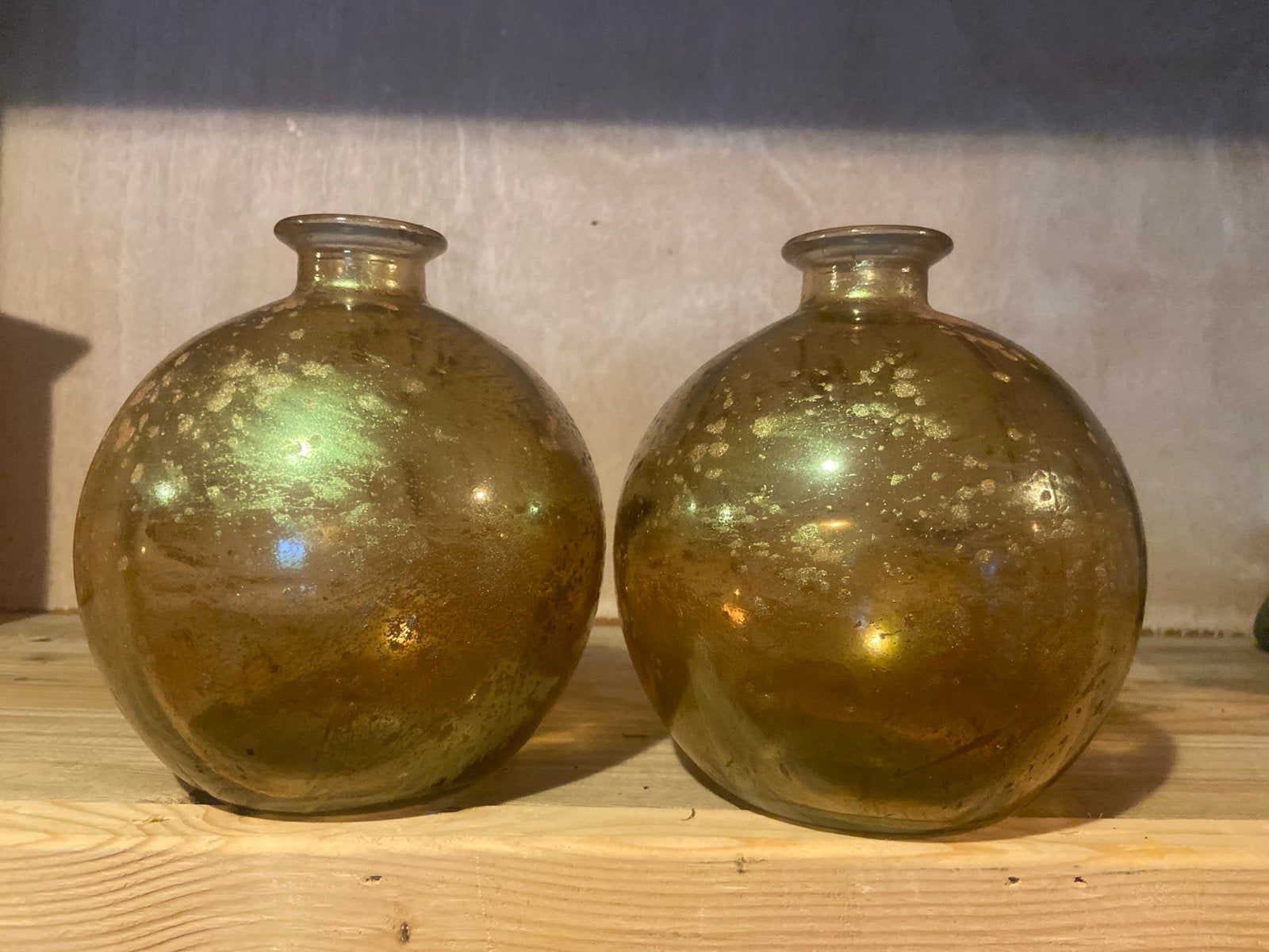Set van twee gouden vaasjes, Ophalen of Verzenden