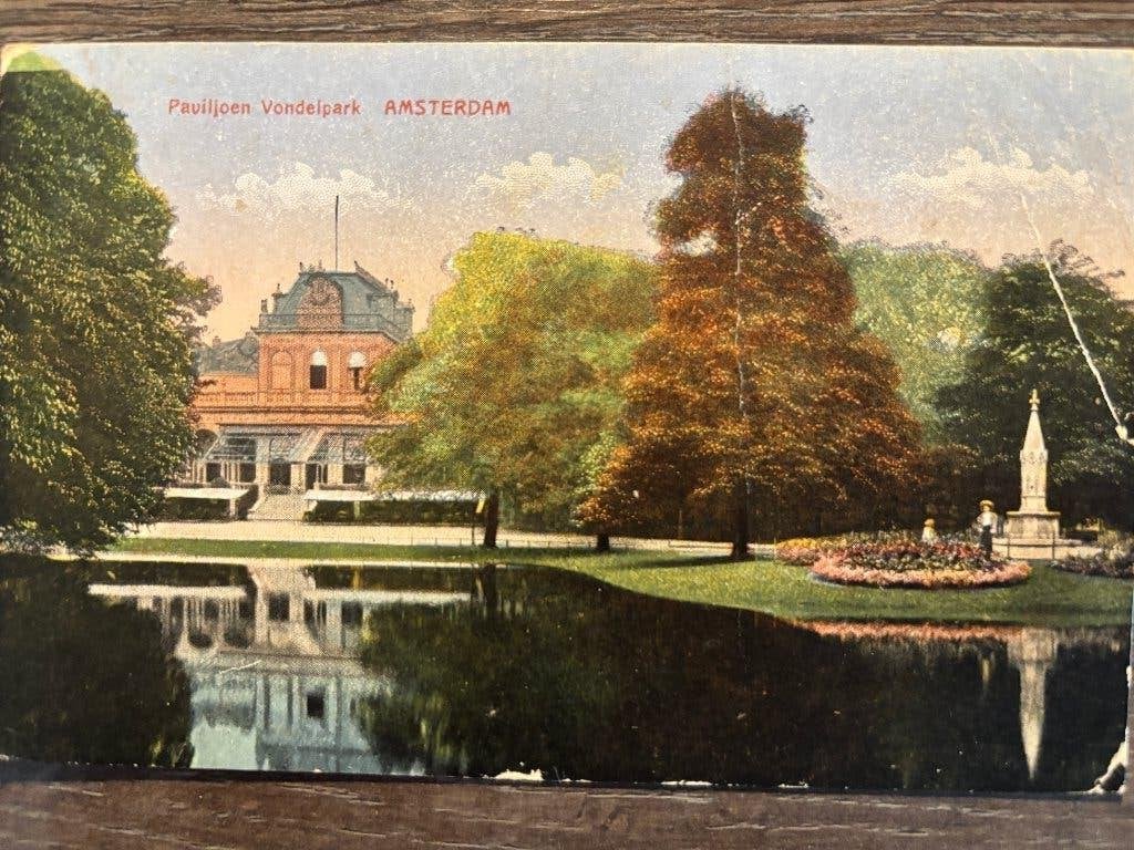 Ansichtkaart Amsterdam - Pavillioen Vondelpark, Verzamelen, Ansichtkaarten | Nederland, Ophalen of Verzenden, Voor 1920, Gelopen