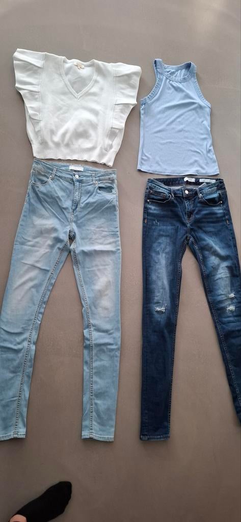 Merk MET jeans maat 30/31 met tops maat M, MET Jeans, Blauw, Ophalen of Verzenden, Zo goed als nieuw