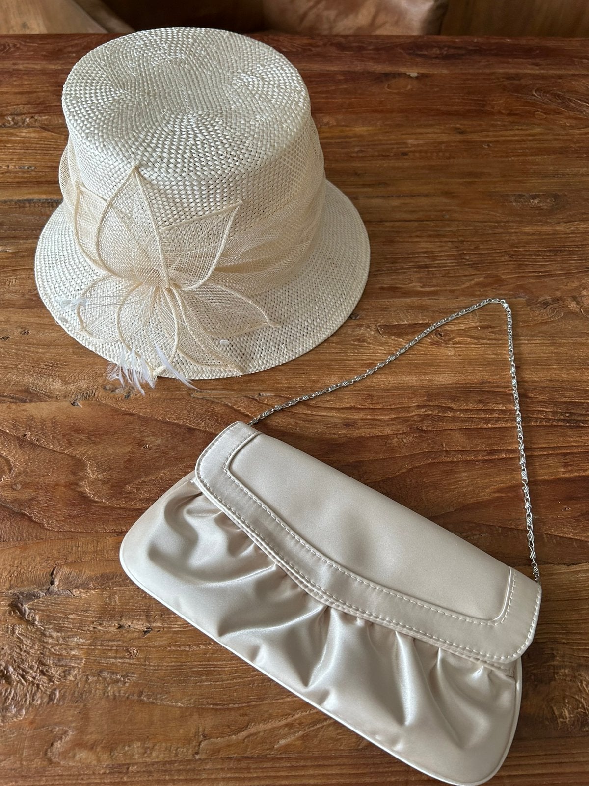 Dames hoedje+bijpassend tasje, Ophalen of Verzenden, Zo goed als nieuw, One size fits all