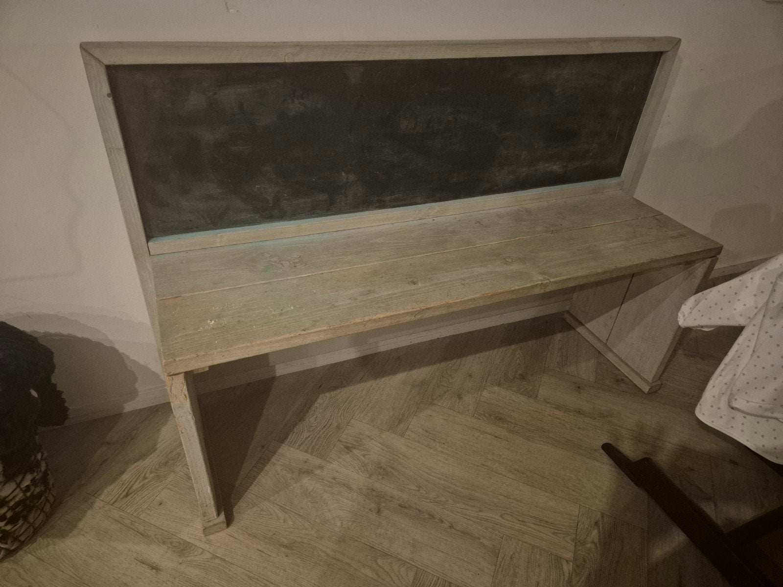 Houten bankje met schoolbord, Kinderen en Baby's, Ophalen, Gebruikt