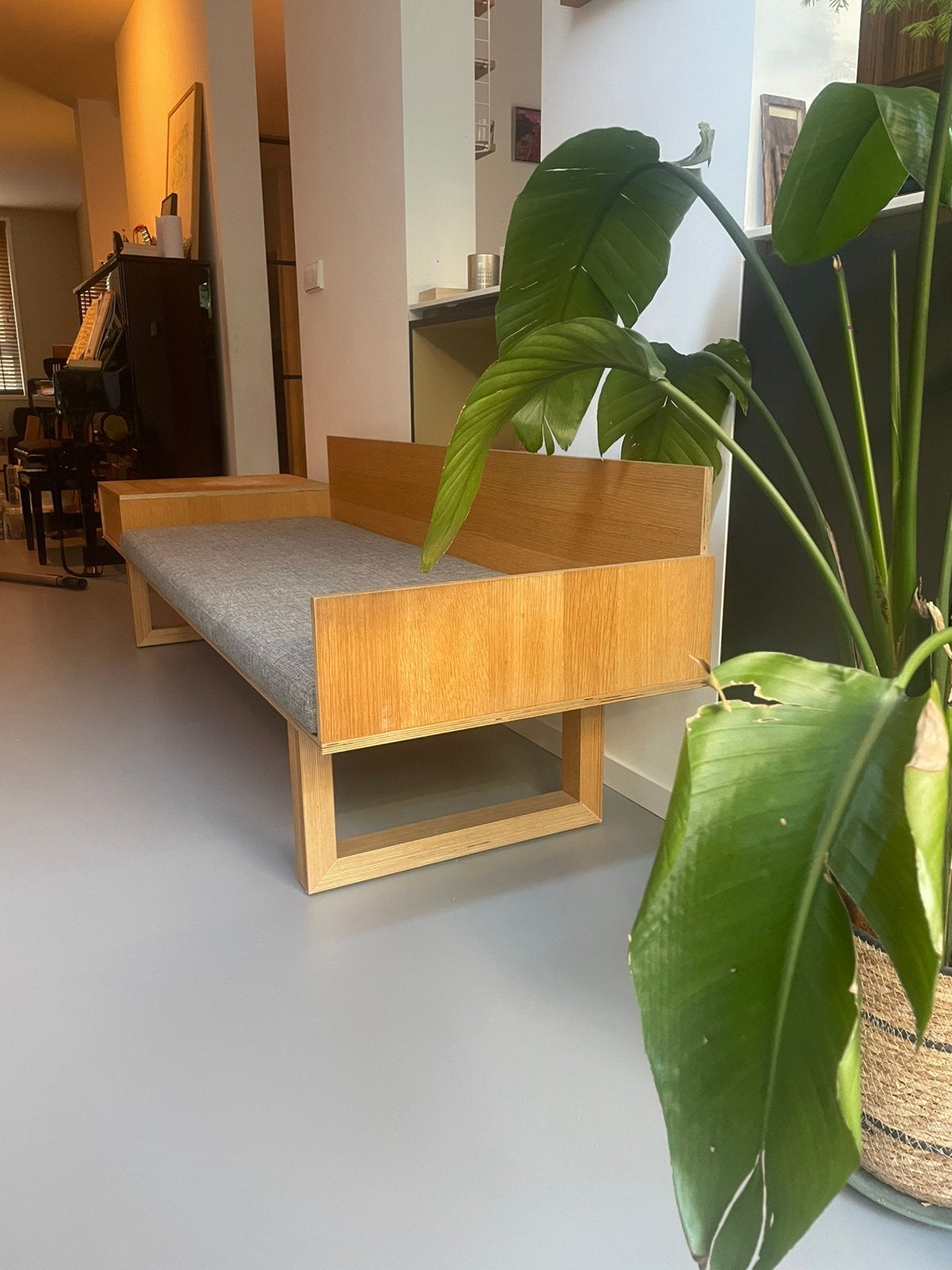House Doctor design houten bankje, Huis en Inrichting, Banken | Bankstellen, Ophalen, Gebruikt, Minder dan 75 cm, Driepersoons