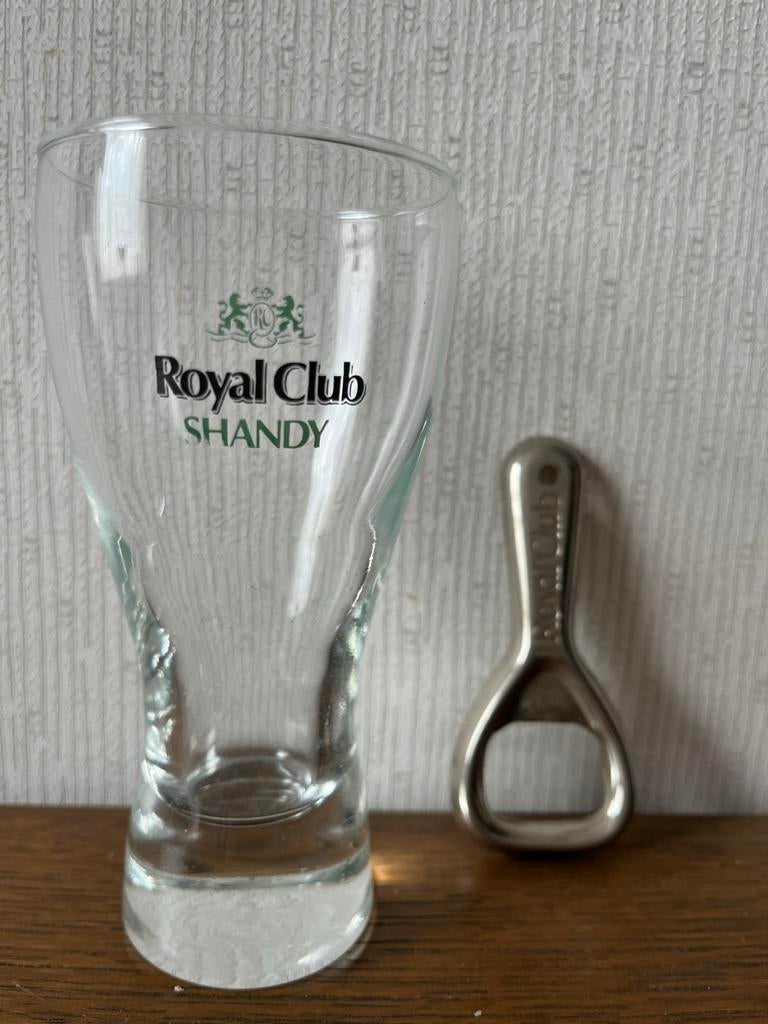 Vintage Royal Club Shandy glas met opener, Ophalen of Verzenden, Zo goed als nieuw, Glas of Glazen, Overige merken