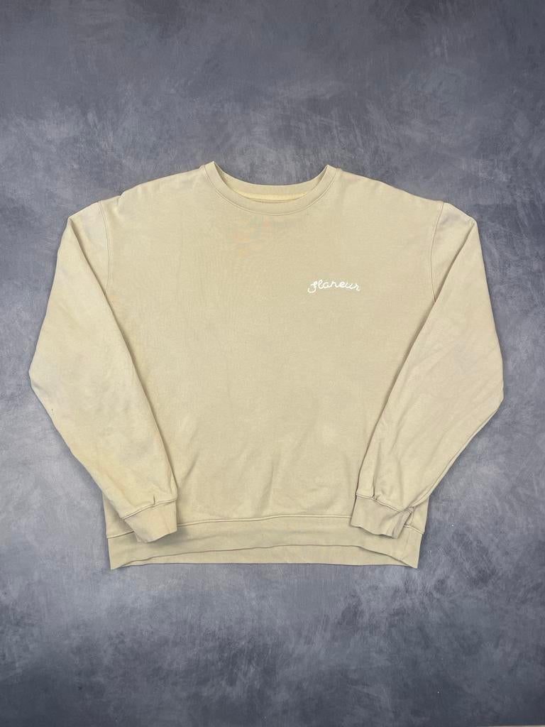 Flâneur Crewneck Sweater Beige Maat M, Kleding | Heren, Truien en Vesten, Ophalen of Verzenden, Zo goed als nieuw, Maat 48/50 (M)