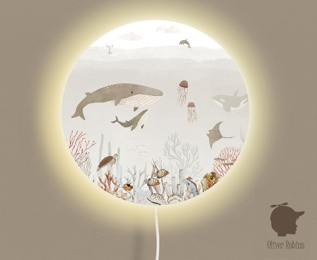 Ronde Wandlamp Zee Bruin 35 cm (Ø) Oliver Robins, Kinderen en Baby's, Bi & Li Creaties, Nieuw, Ophalen of Verzenden, Bilicreaties@gmail.com