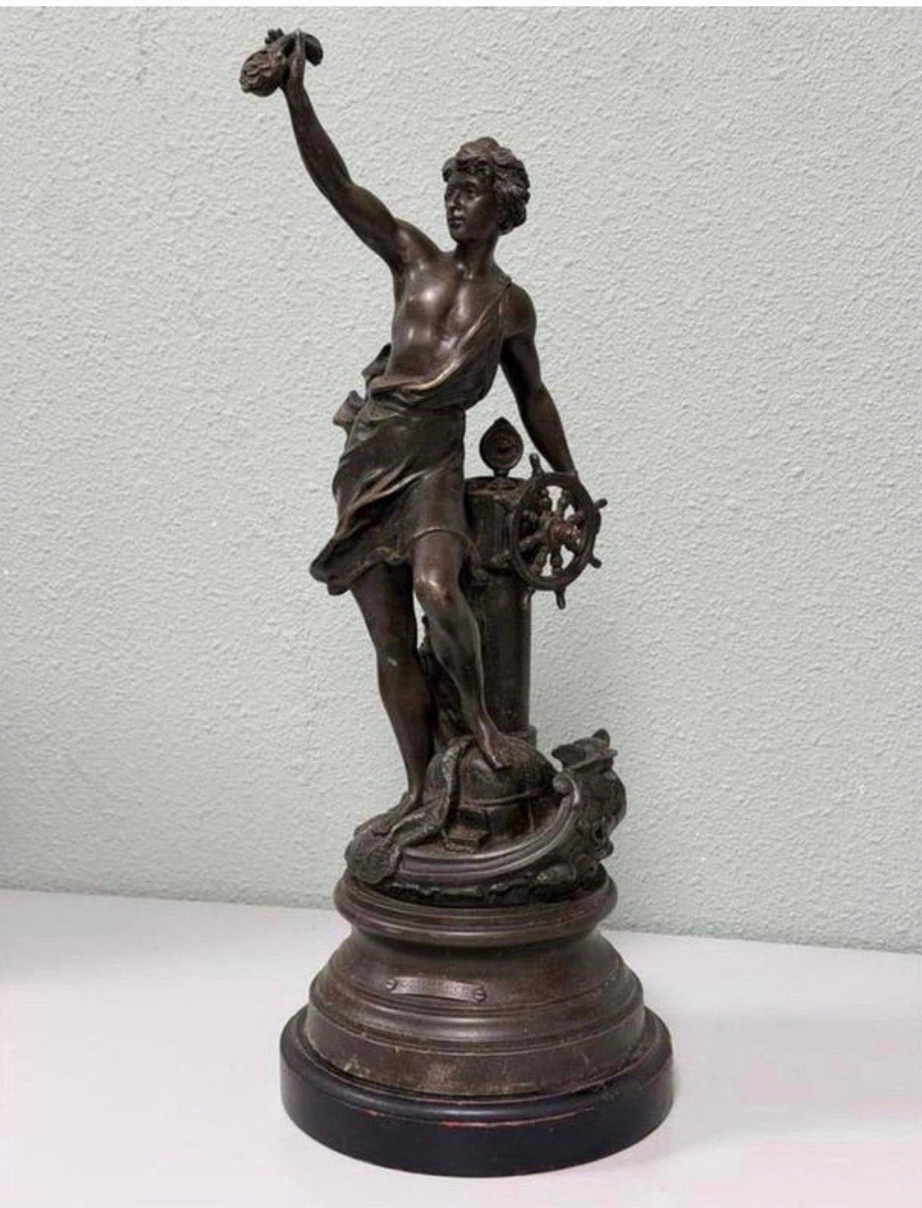 Zeldzaam antiek beeld “Commerce” Charles Octave Levy 1820-99, Antiek en Kunst, Ophalen of Verzenden, Handgemaakt, 50 - 100 cm