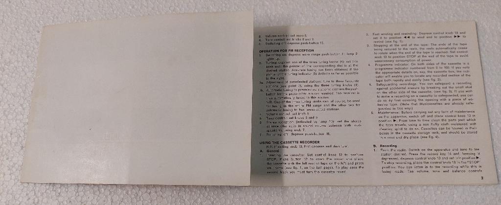 Philips Stereo GEBRUIKSAANWIJZING RH 882 Origineel, Philips, Gebruikt, Verzenden, NvT
