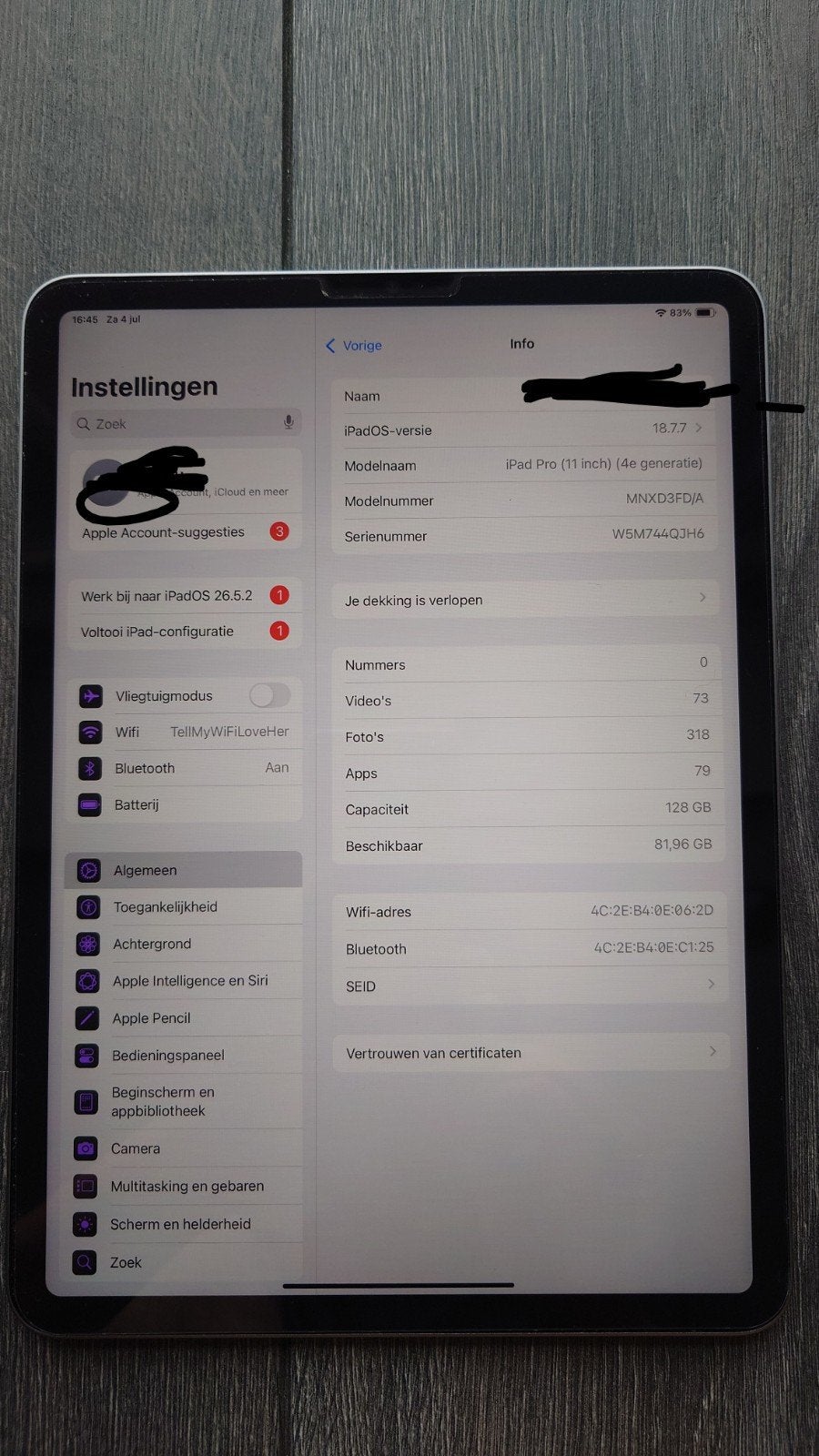 iPad pro M2 11-inch (4th gen) + cover, Ophalen, Zo goed als nieuw, 11 inch, Apple iPad