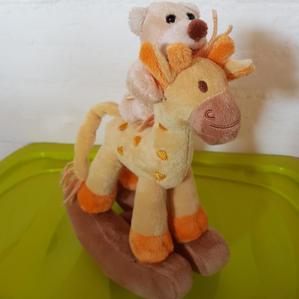 Knuffel muzikaal paardje met beertje, Ophalen of Verzenden, Nieuw, Paard
