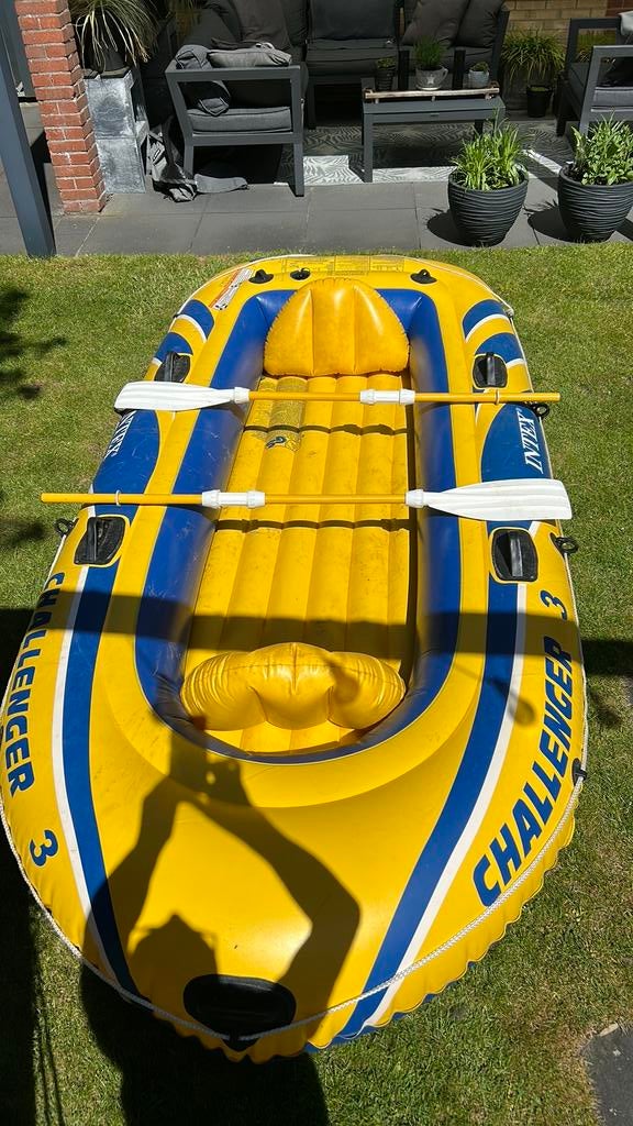 Opblaasbare roeiboot 3 personen, Intex challender 3., Watersport en Boten, Kano's, Ophalen, Drie personen of meer, Overige typen