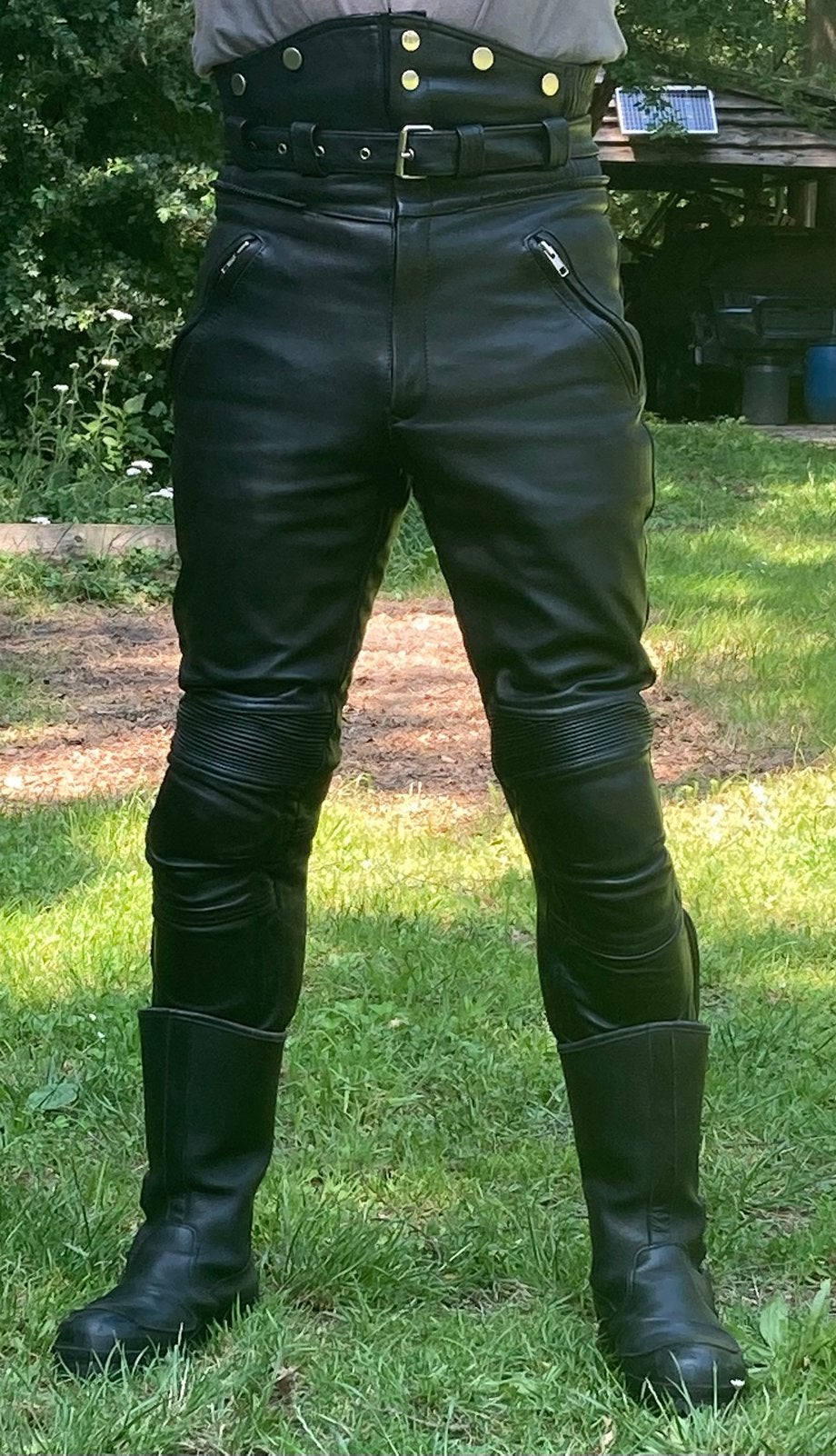 Mooie, stevige motorbroek (leder) met protectie mt.48, Ophalen of Verzenden, Tweedehands, Heren, Broek | leer